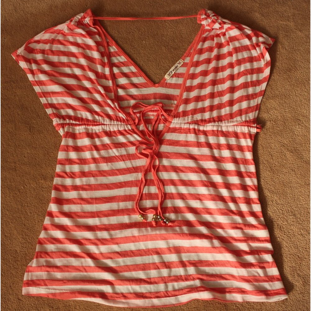 "Forever" orange striped top